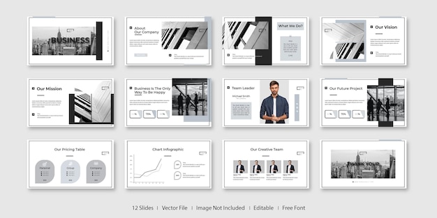 minimalist business Presentation Powerpoint Template