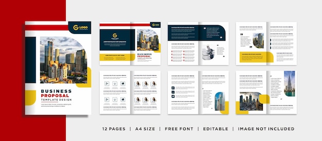 Proposta commerciale minimalista o modello di progettazione del layout della brochure aziendale del profilo aziendale