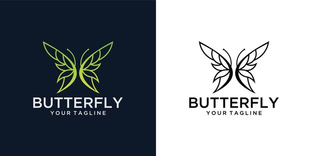 Minimalist butterfly line art beauty, luxury spa style. logo design 