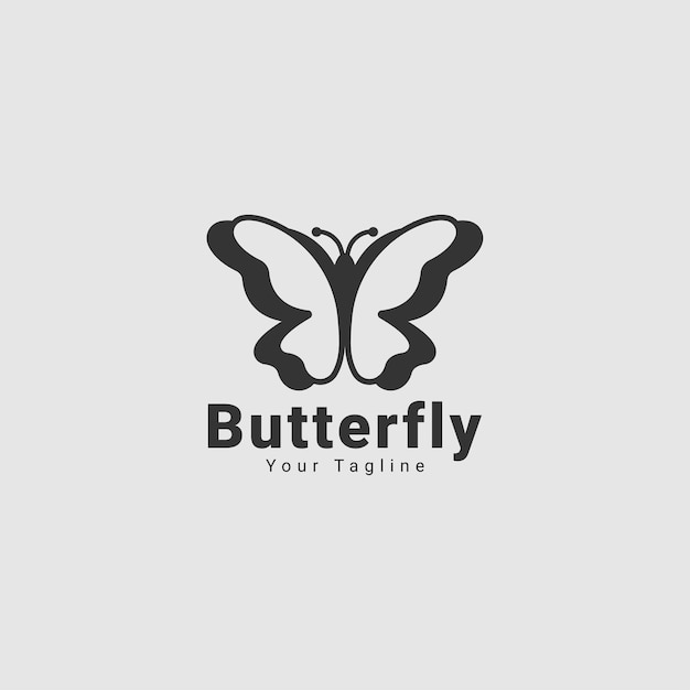 Minimalist butterfly line logo concept