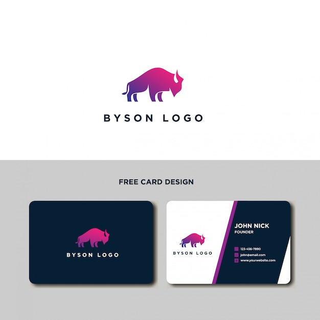 Vector minimalist byson logo design template