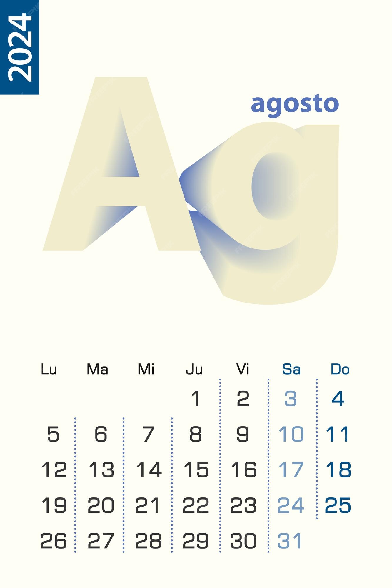 Agosto 1 - Calendar Icon - August 1. Vector illustration of Spanish Calendar Leaf Stock Vector