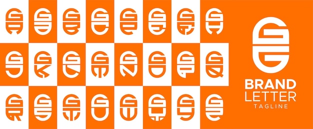 Минималистская капсульная буква G GG набор логотипов Современная линейная трубка начальный логотип G