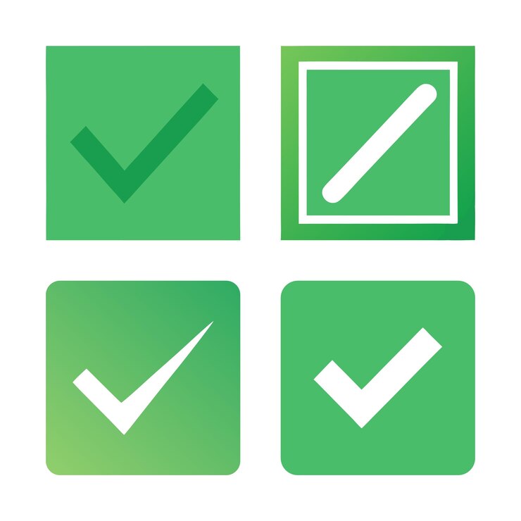 Vector minimalist check mark collection clean circles amp squares