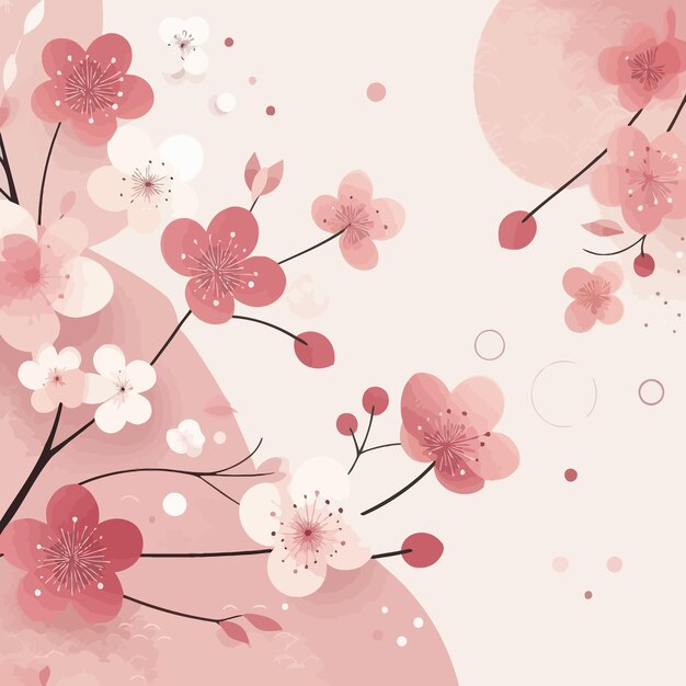 Vector a minimalist cherry blossom with flat design style