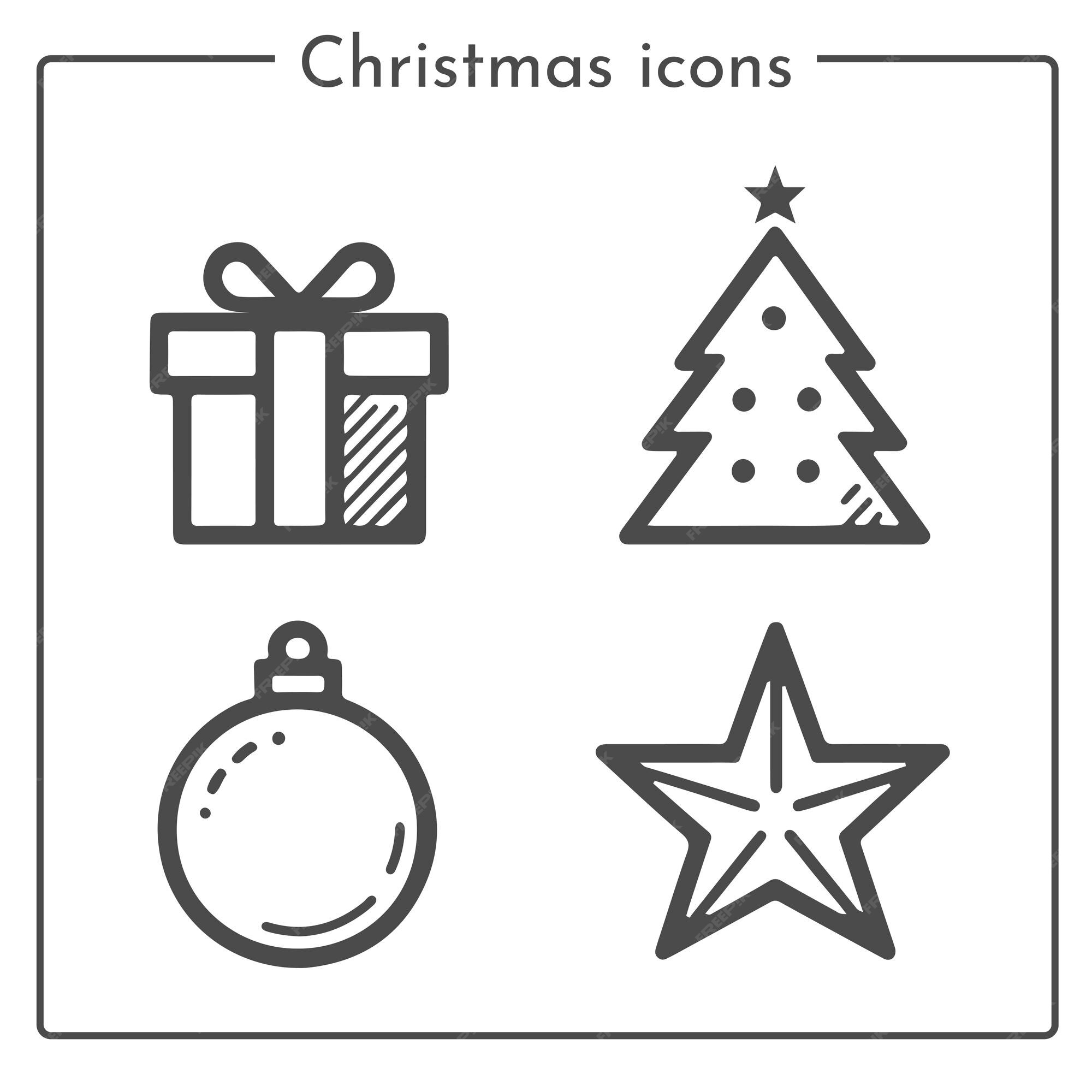 Premium Vector Minimalist christmas icons