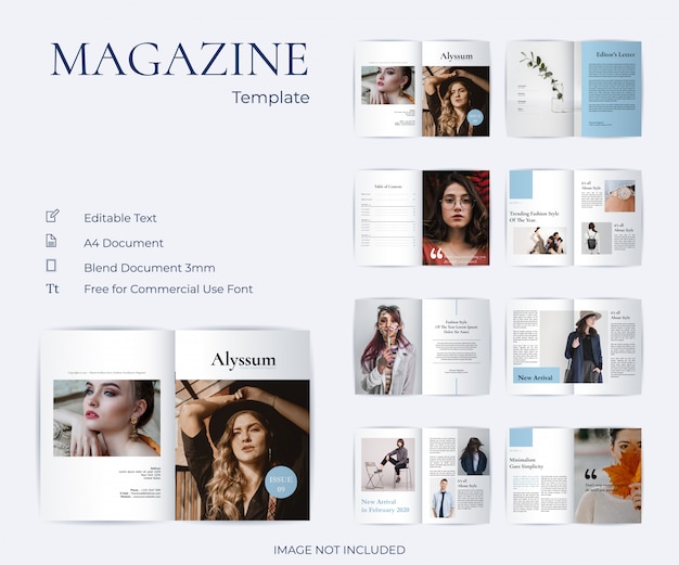 Vector minimalist and clean fashion magazine