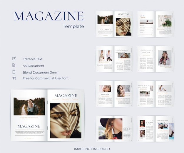 Vector minimalist and clean fashion magazine