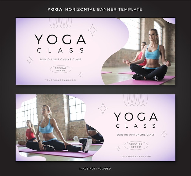 Vector minimalist clean yoga banner template