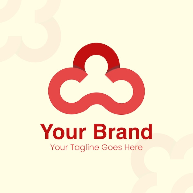 Minimalist cloud logo template