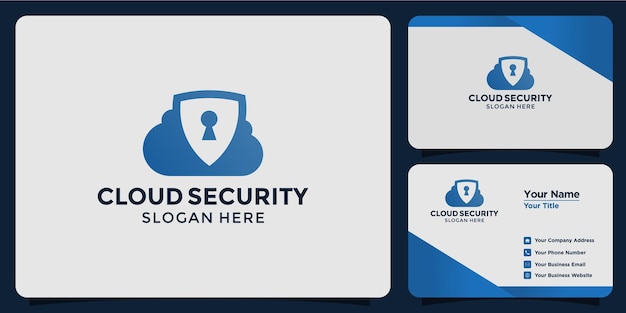 Minimalist cloud security logo design template