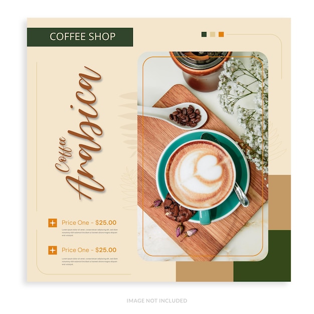 Vector minimalist coffee social media post template