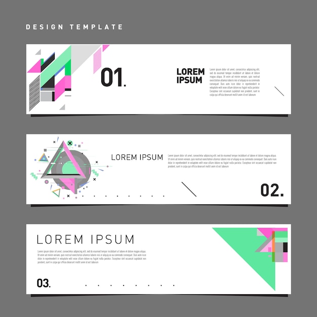 Minimalist colorful banner set design template