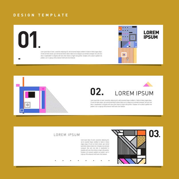 Vector minimalist colorful banner set design template