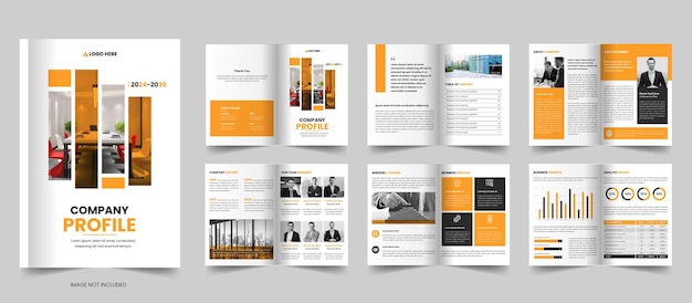 Вектор Минималистский шаблон профиля компании корпоративный бизнес дизайн макета брошюры годовой отчет