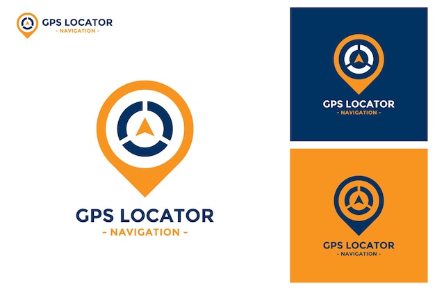 미니멀리스트 나침반 GPS 로케이터 로고 디자인 템플릿