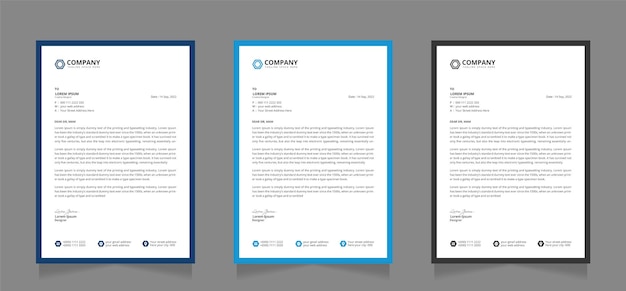 Minimalist concept company business letterhead template design.