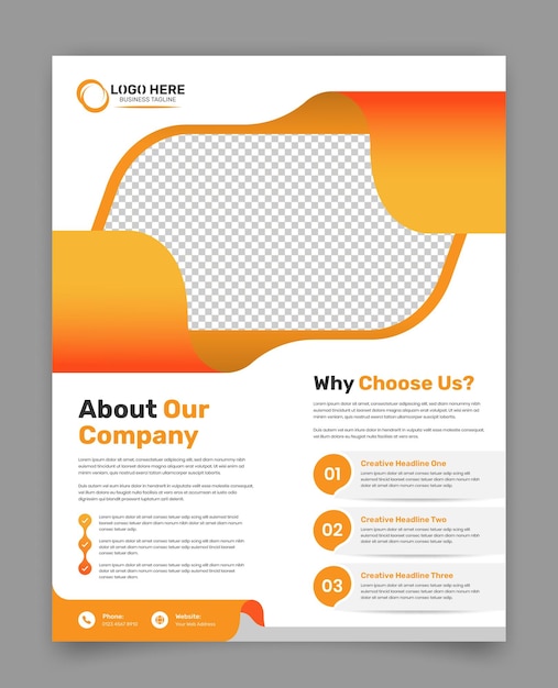 Minimalist corporate business and company flyer template design