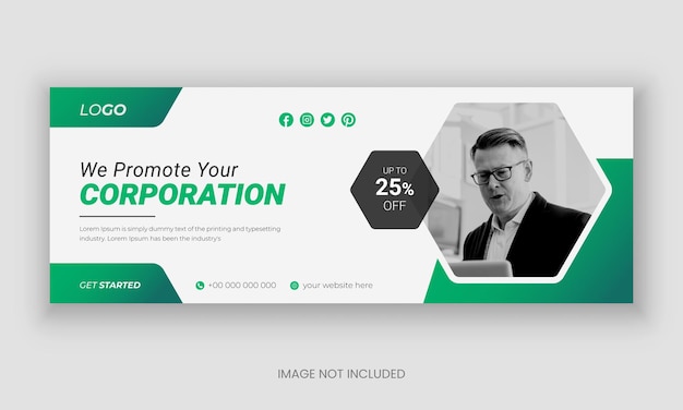 Minimalist corporate business facebook cover or web banner template design