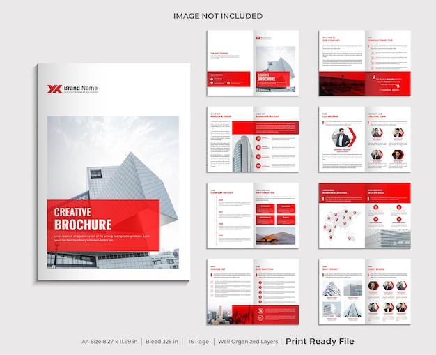 Minimalist corporate multi page brochure template design