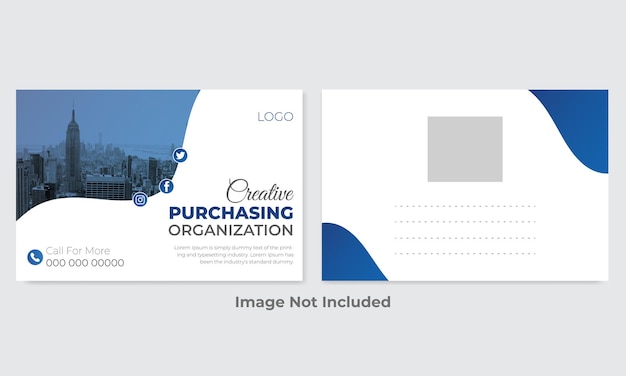 Vector minimalist corporate post card template design