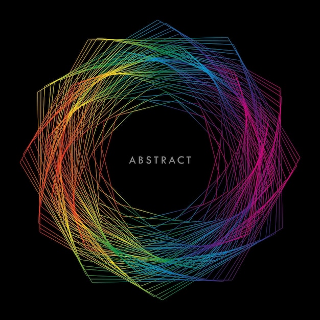 minimalist cover design multicolor polygon abstract composition on black background vector