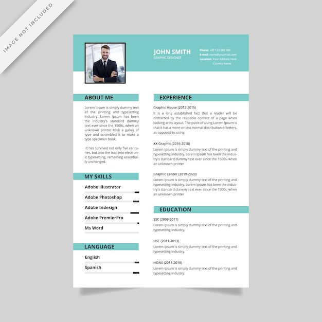 Modello di cv creativo minimalista