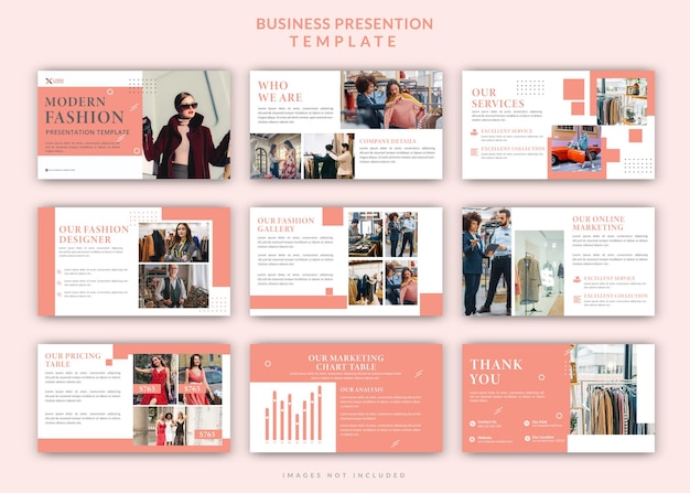 Minimalist creative powerpoint fashion presentation slid design template