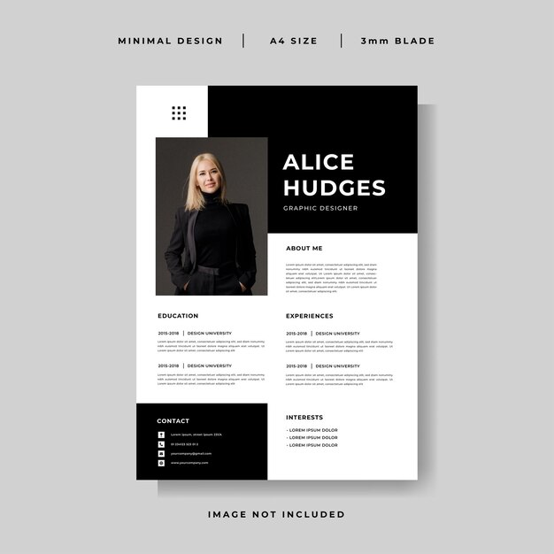 Minimalist Curriculum Vitae design vector template