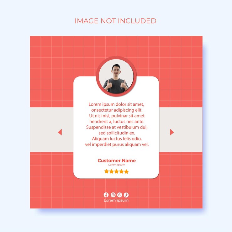 Vector minimalist customer review instagram post template