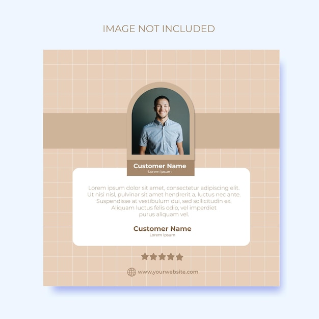 Vector minimalist customer review instagram post template