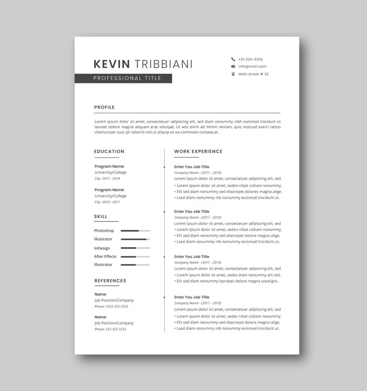 minimalist cv desing template