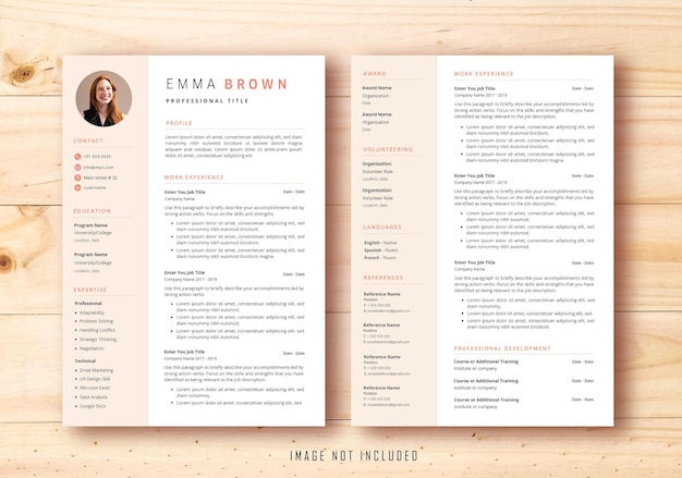 Minimalist CV template or modern resume design