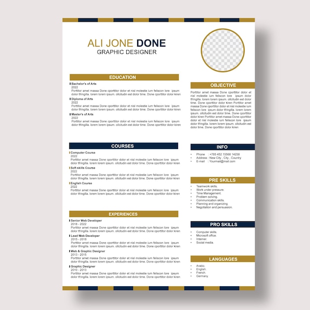 minimalist cv template