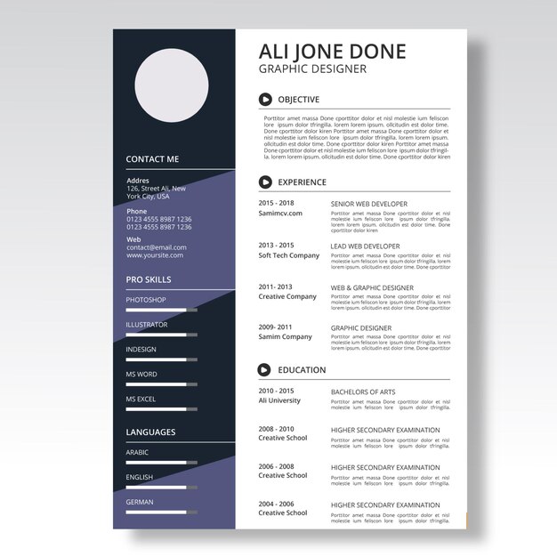 minimalist cv template