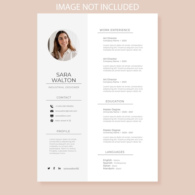 Vector minimalist cv template