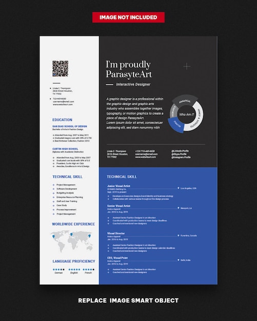 Vettore modello di cv minimalista