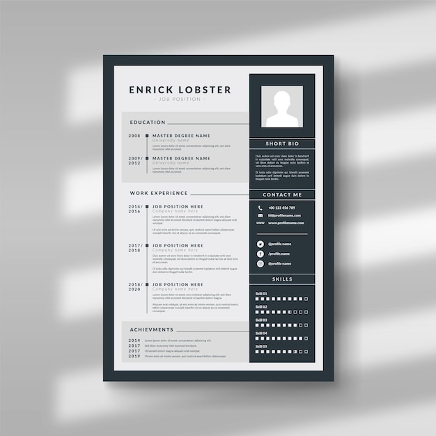 Minimalist cv template