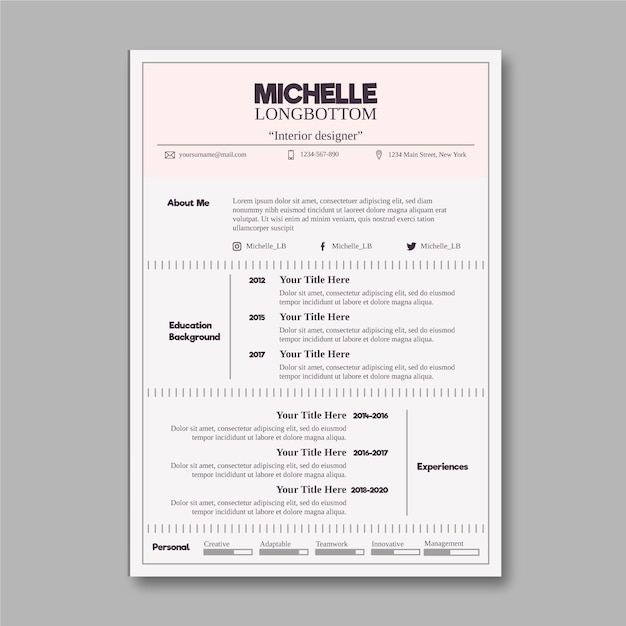 Minimalist cv template