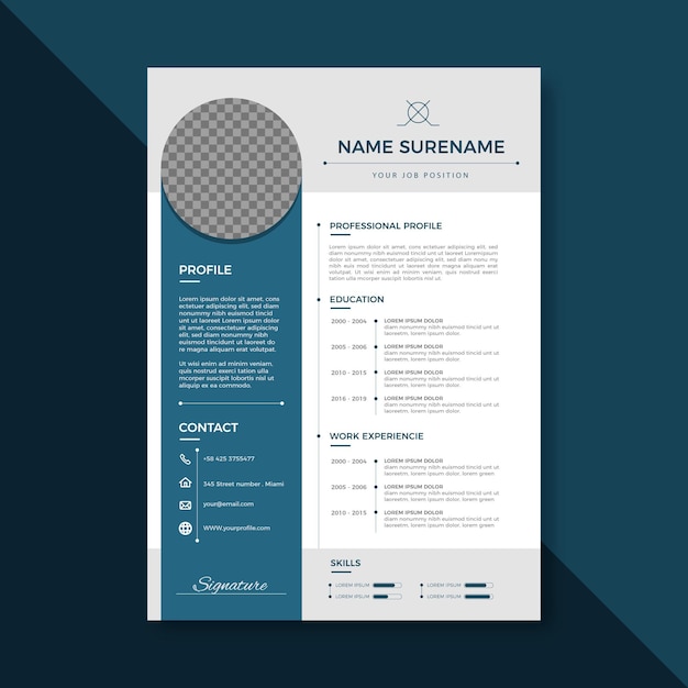 Minimalist cv template