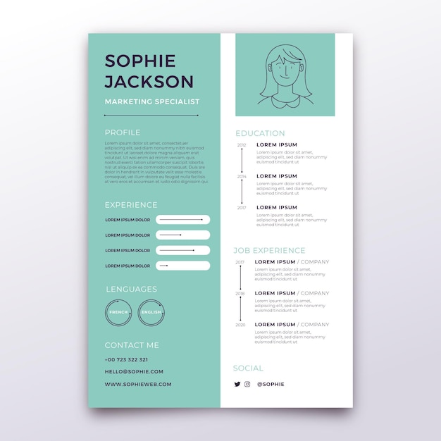 Minimalist cv template