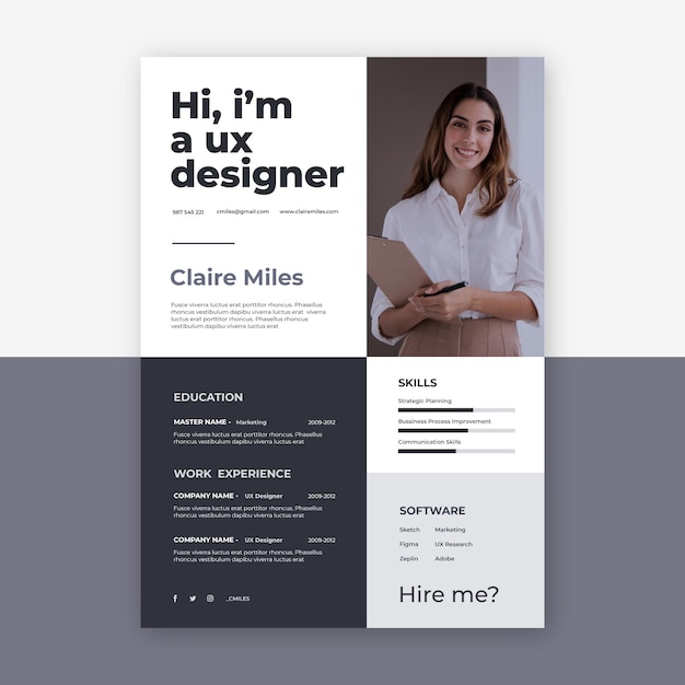 Vector minimalist cv template