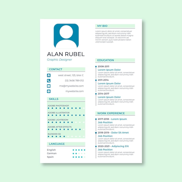 Minimalist cv template