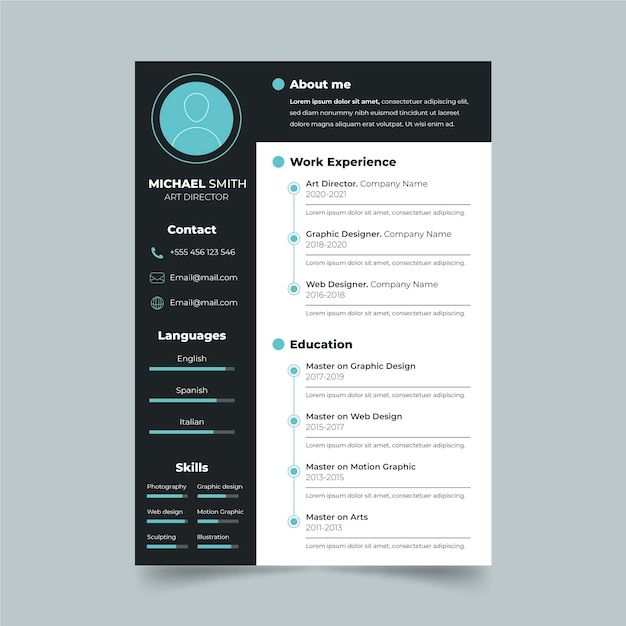 Vector minimalist cv template