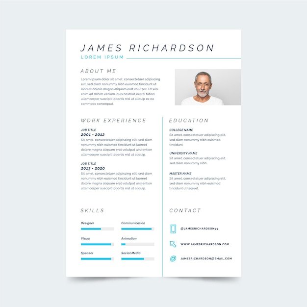 Minimalist cv template