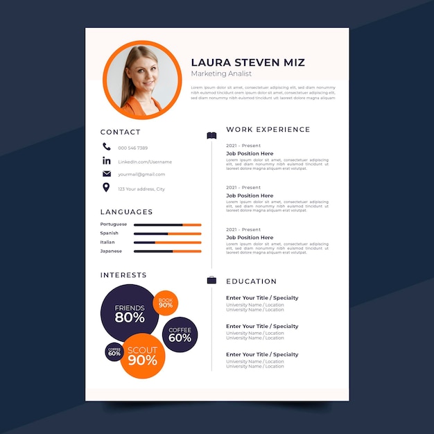 Vector minimalist cv template