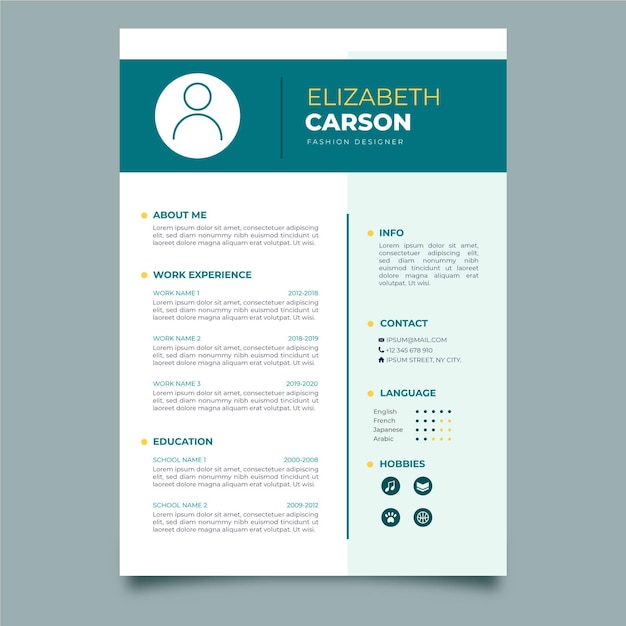 Vector minimalist cv template