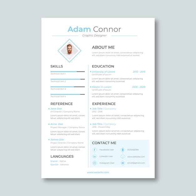 Vector minimalist cv template