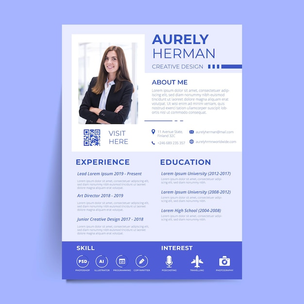 Vector minimalist cv template