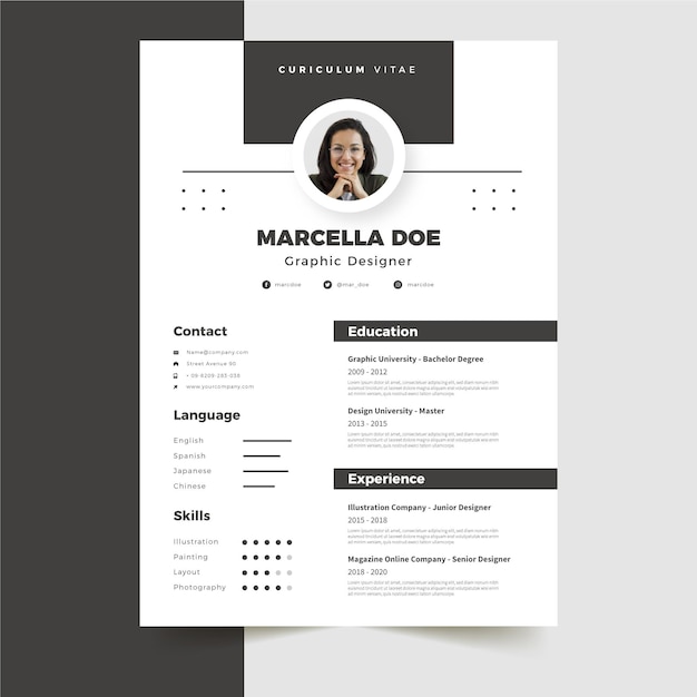 Minimalist cv template